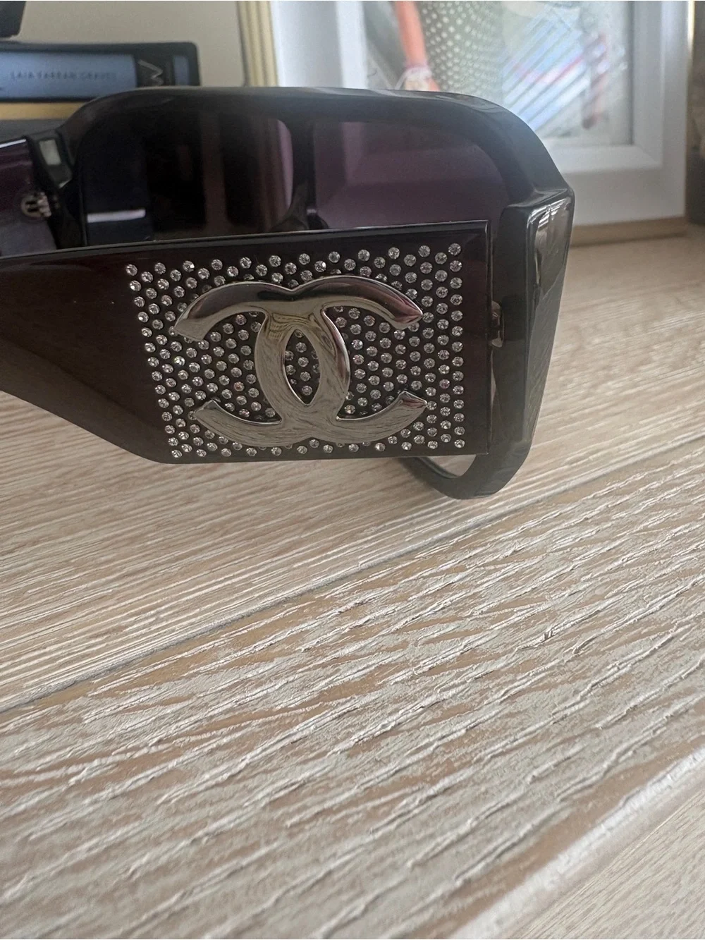 CHANEL Oversized Shield Sunglasses in Dark Brown and Black